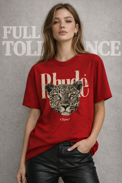 FULL TOLERANCE Γυναικείο T-SHIRT Rhude Çıta με στάμπα LEOPARD