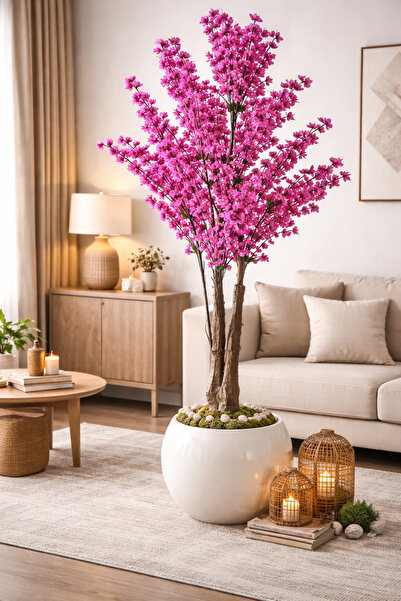 KAYAX Yapay Ağaç Japon Kiraz Çiçeği Hazır Gövdeli Bahardalı Ağacı 170 cm Saku...