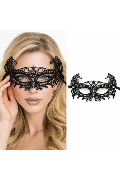 magicool Black lace venetian mask for women – elegant party ball mask no. 7