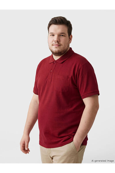LC Waikiki Claret Red Polo Neck Men's T-Shirt