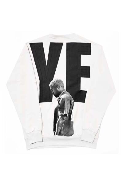 vulgariromania Bluza Oversize Bărbați YE Kanye West Print – Alb, Negru, Gri S...