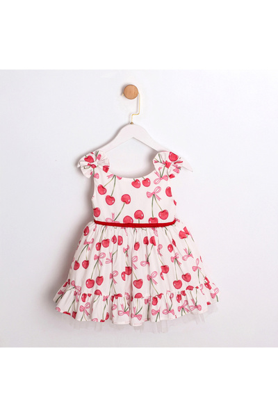 Cumino فستان مبطن بنقشة الكرز للفتيات