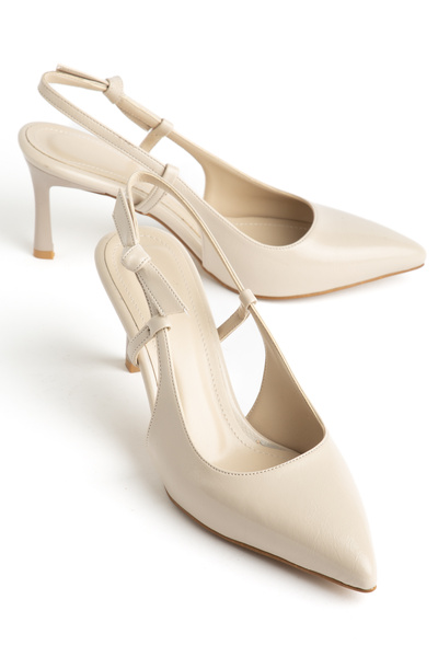 Sabella Moda Women's Pointed Stiletto Heeled Shoes Open Back Ankle Elastic Da...