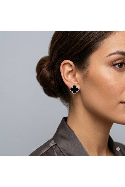 shop Yonca Model, Gümüş, Paslanmaz Çelik Küpe