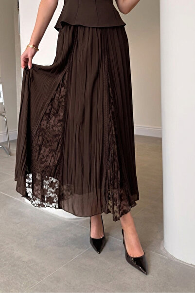 Suziş Gupture Detailed Crinkled Model Skirt 3371