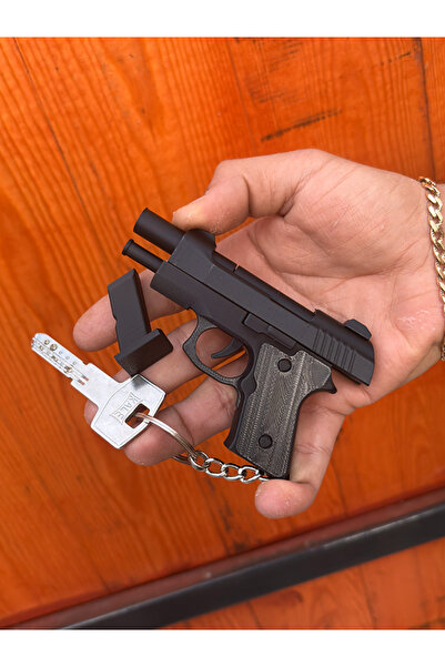 Nivu Stres Giderici Fidget Oyuncak Tabanca Anahtarlık – Mini Beretta M9 Model