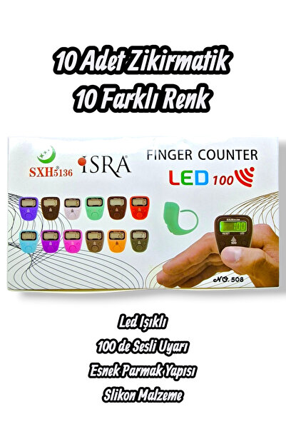 Hanedan Hediyelik Zikirmatik 10 Pieces of Silicone with 10 Different Color Op...