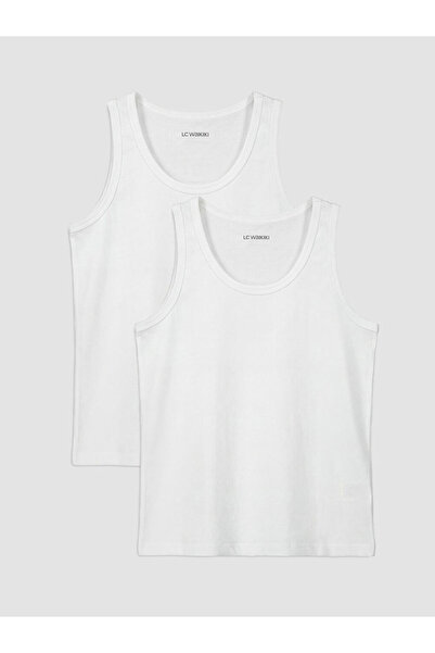 LC Waikiki Rmz Gi̇yi̇m Farkiyla Zero Roba Collar Boys' Undershirt 2-Pack