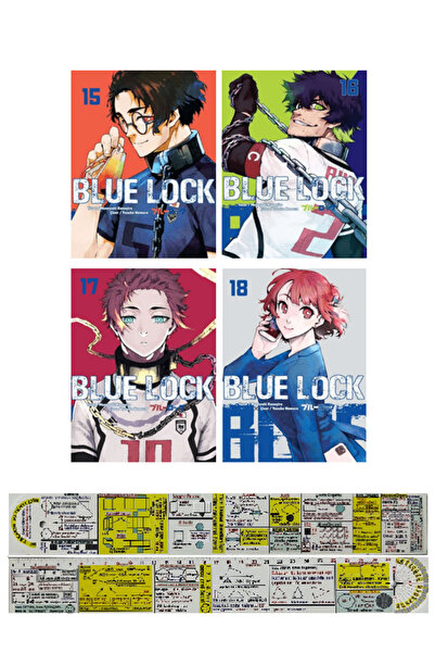 Komik Şeyler Blue Lock 15-16-17-18. Ciltler Manga Seti + Özel Cetvel
