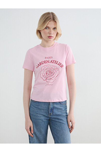 LC Waikiki Γυναικείο μπλουζάκι με στάμπα LCW Vision Pink Paris από την NEVAVM...