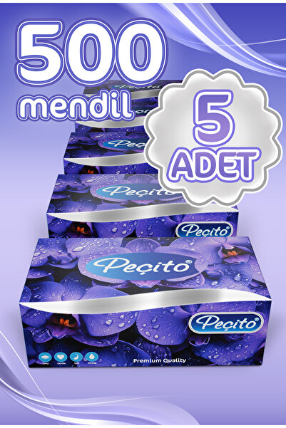 Peçito 500 منديل عملي مزدوج الطبقات للاستخدام اليومي (5 قطع) × (100 منديل)