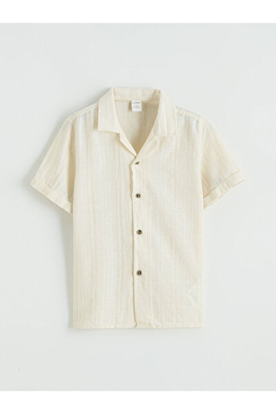 LC Waikiki Rmz Gi̇yi̇m Farkiyla Cuban Roba Collar Boys' Shirt