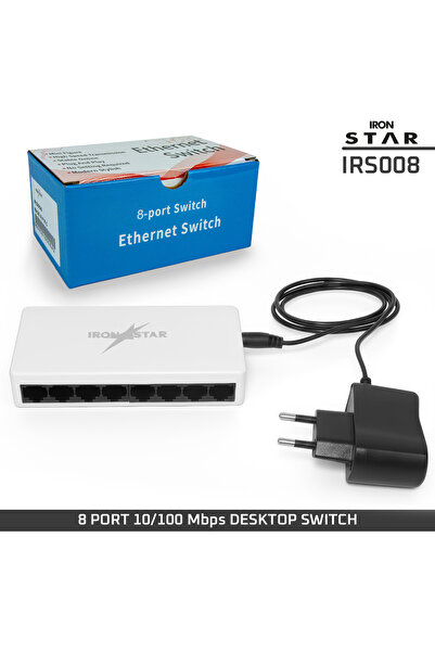 IRONSTAR 8 PORT 10/100 Mbps DESKTOP SWITCH / 8'Lİ İNTERNET ÇOĞALTICI