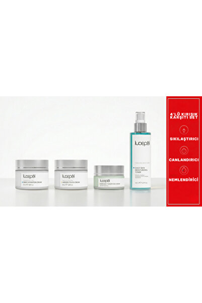 lucepel Anti-Aging 4'lü Cilt Bakım Seti Peptid Serum Göz Kremi Nemlendirici T...