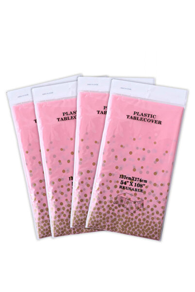 Colmanda Set de 4 fete de masă Colmanda, plastic, roz, 137x274cm