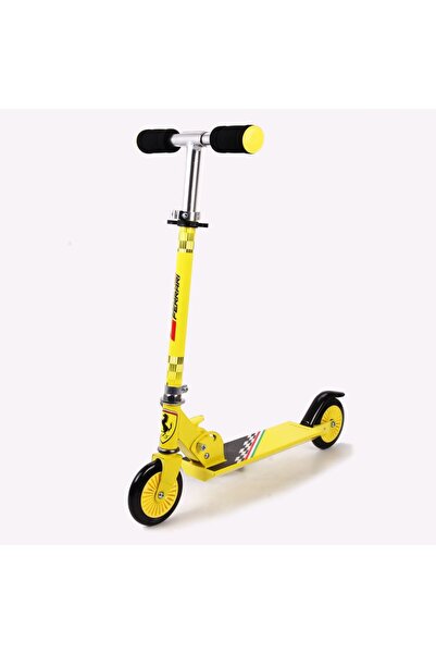 Mesuca Πτυσσόμενο πατίνι Ferrari για παιδιά με ρόδες 120 χιλιοστών, κίτρινο