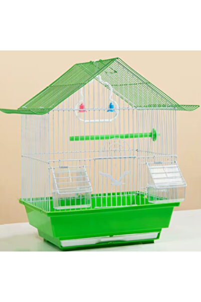 GÖKMER PET Kuş Kafesi Metal GOKMER A112 30x23x39 cm – Çift Kapılı, Çift Yemli...