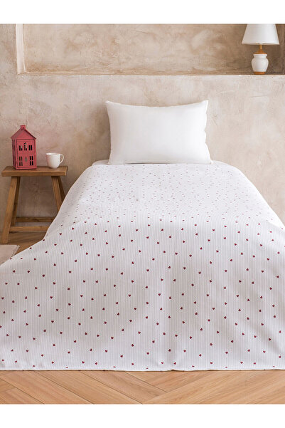 LC Waikiki Nevavm Heart Embroidered Single Pique Blanket 160X220 cm