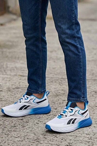 Reebok Men's White-Blue Running Shoes - Lightweight Training and Walking Sneaker