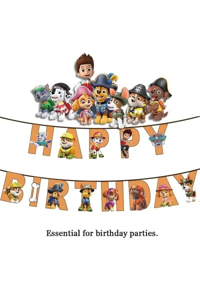Generic Brand Paw Patrol Birthday Banner Decorations, Kids' Party Banner and ...