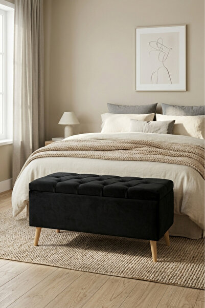 Art&Gift Morbido Sandıklı Yatak Odası Ayak Ucu Puf Antre Bench Ayşap Ayaklı S...