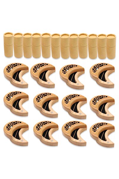 Bakhoor BoSidin 12 sets Mini Incense Gift Set Moon Design Wooden Burner