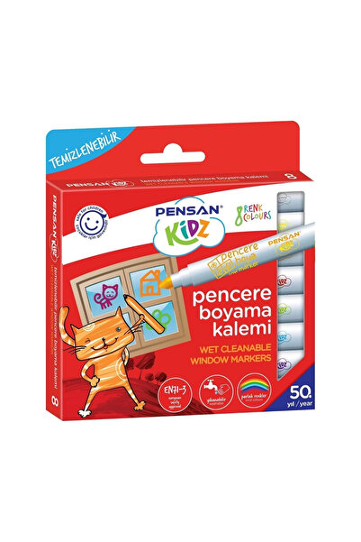 Pensan Kidz Pencere Boyama Keçeli Kalem Seti 8li