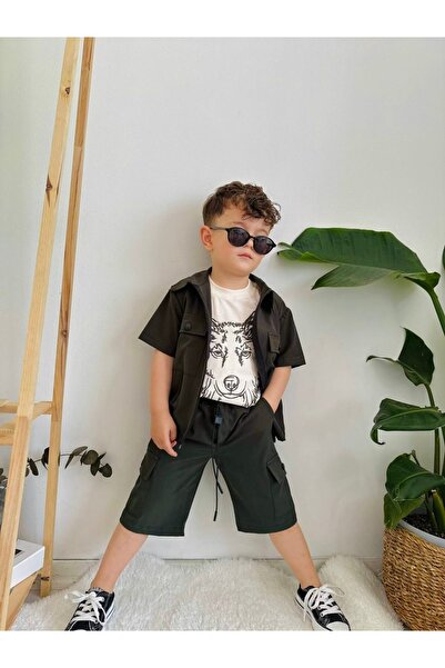 RÜYA KİDS Boy's Parachute Fabric 3-Piece Summer Set