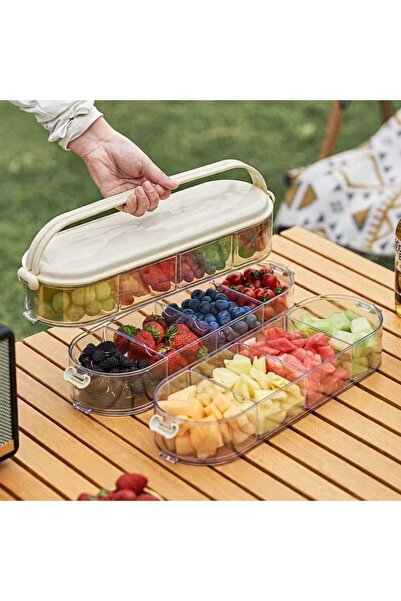 origa 2-Piece Multi-Purpose Storage Container with Removable Compartments, Br...