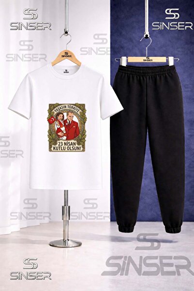 SS SİNSER Παιδικό σετ φόρμας με στάμπα ATA KIZ CERCEVE 23 ΑΠΡΙΛΙΟΥ