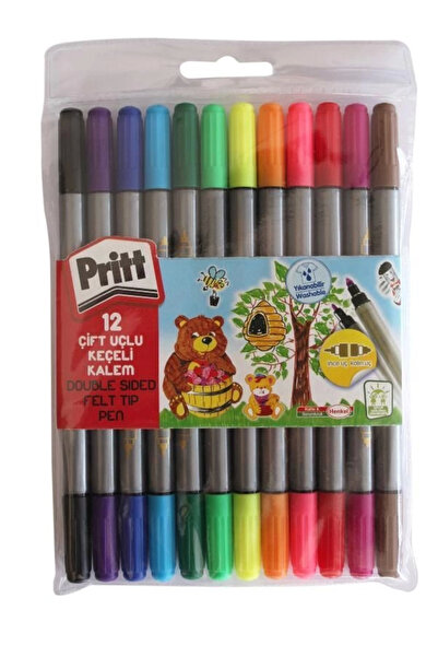 Pritt Double-Ended Felt-Tip Pen Set 12 Colors