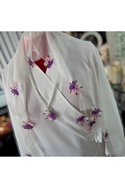 BYGGDESİGN İpek namaz elbise,el işi iğne oyası mevlüt örtü,inci tesbih ve bro...