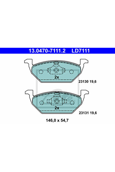 Ate Brake pad set, disc brake 13.0470-7111.2