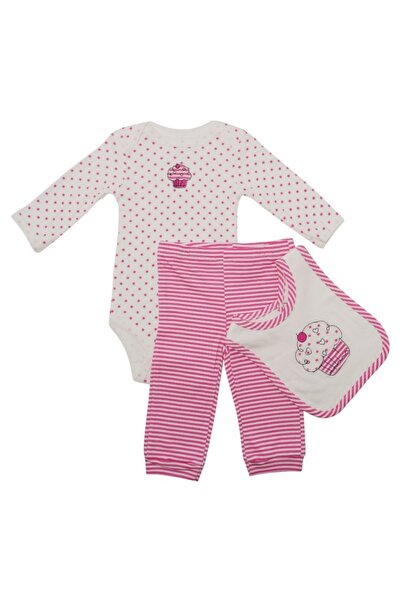 Bambimici -Bodysuit Long Sleeve & Pyjama with Hat Set & Bib Set - Multicolor