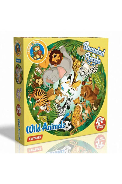 Fluffy Bear لغز دائري الشكل - الحيوانات البرية: لغز أرضي ضخم يضم مملكة الحيوا...