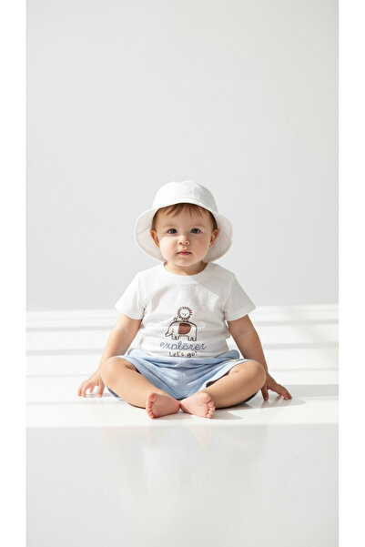 ASİLA Baby Girl Summer Hat and Top T-Shirt Shorts Set