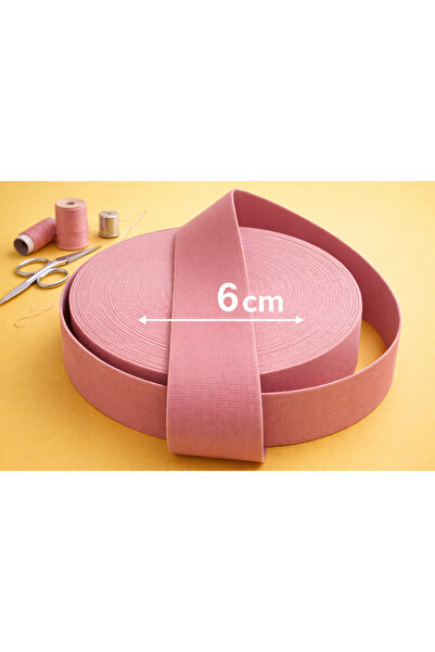 İMREN AKSESUAR Țesătură rigidă de culoare roz pudrat, 6 cm, elastic rezistent...