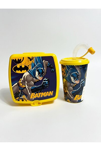 Tuffex Παιδικό δοχείο φαγητού, Μπάτμαν, 4 θήκες + ποτήρι νερού Μπάτμαν με καλ...