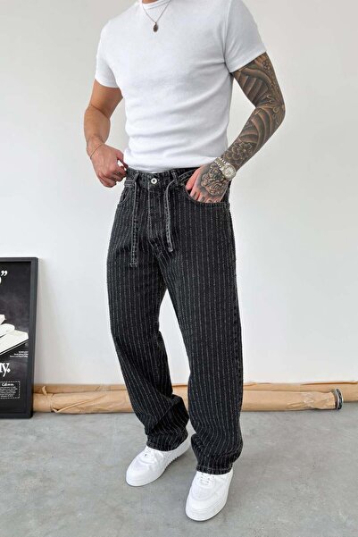 HAFKAGİYİM Smoked Belted Premium Design Baggy Trousers