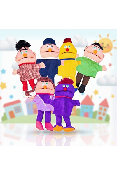 genernic Large Hand Puppets with Movable Mouths – Fabric Set of 6 for Express...