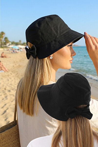 Ritagarcia Women's Bowknot Detailed Bucket Hat - Bucket Hat with Adjustable V...