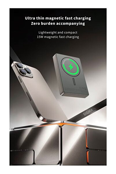 Zoom Plus بنك طاقة لاسلكي SIGMA Magsafe بسعة 10000 مللي أمبير مع شحن سريع PD2...