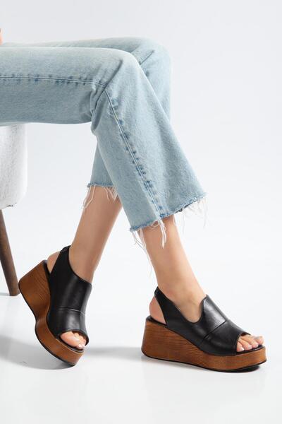 SUİNS SHOES Suins Luby Model with Elastic Back Wedge Heel Sandals