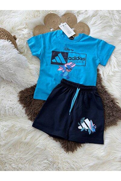 Karaniko Kids Момчешки син комплект с къси панталони с принт