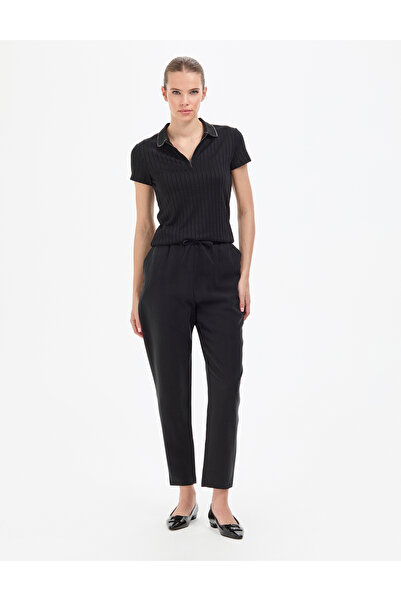 Pierre Cardin Black Carrot Fit Canvas Trousers 50318197-Vr046