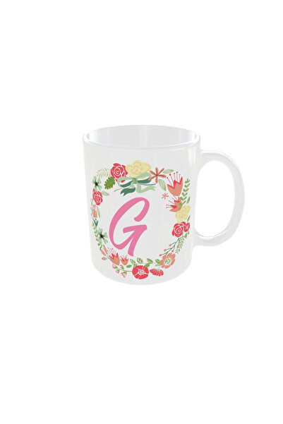 OEM Personalized floral letter G mug, 350ml – the ideal gift for any occasion