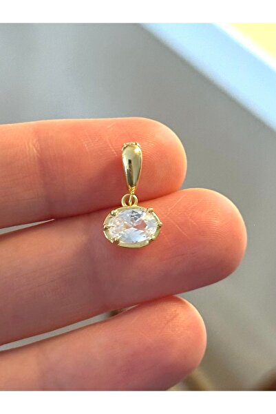 emy by emel luxury silver jewelry Altın Kaplama Oval Kesim Taşlı Charm Kolye ...