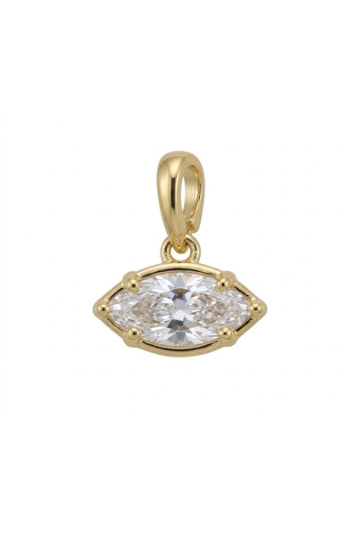 emy by emel luxury silver jewelry Altın Kaplama Markiz Kesim Taşlı Charm Koly...