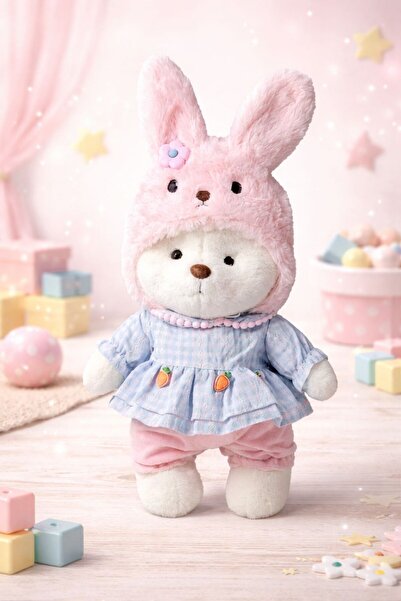 SHAMİRA Kıyafetli 30 cm peluş puffy hug ayıcık sevimli peluş ayıcık