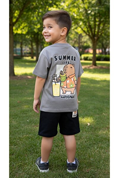 Tiny Boy's Cappyfun Detailed Shorts and T-Shirt Set